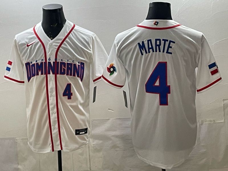 Men 2026 World Cub #4 Marte White Game Nike MLB Jersey style 006->more jerseys->MLB Jersey